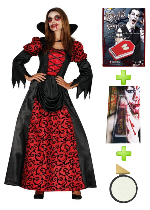 Fraseología cantidad Privilegiado Comprar Disfraz de Vampiresa Gotica con set de caracterizacion - Disfraces Halloween - Packs Disfraces Halloween Fraseología cantidad Privilegiado Comprar Disfraz de Vampiresa Gotica con set de caracterizacion - Disfraces Halloween - Packs Disfraces Halloween