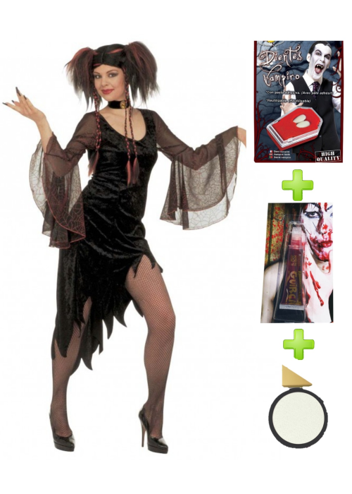 Costume de Vamp Maîtresse avec un ensemble de caractères