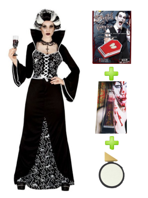 Vampiresa Royal con set de caracterizacion - Packs Disfraces Halloween