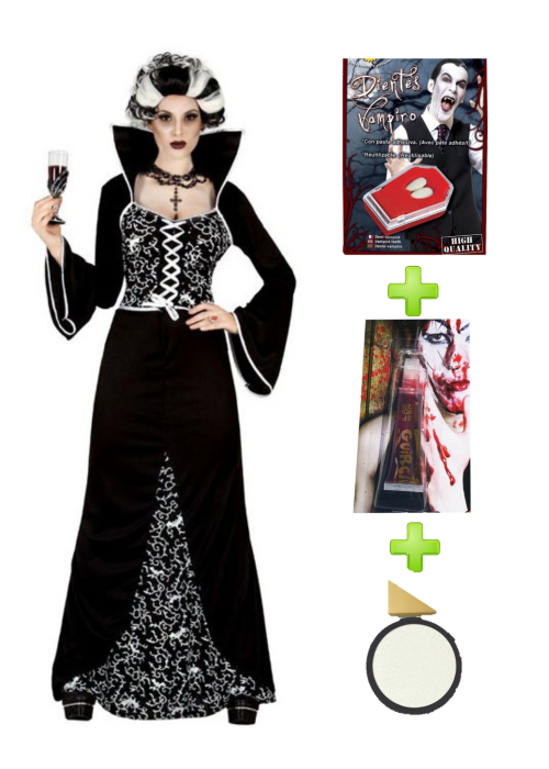 Vampiresa Royal con set de caracterizacion - Packs Disfraces Halloween
