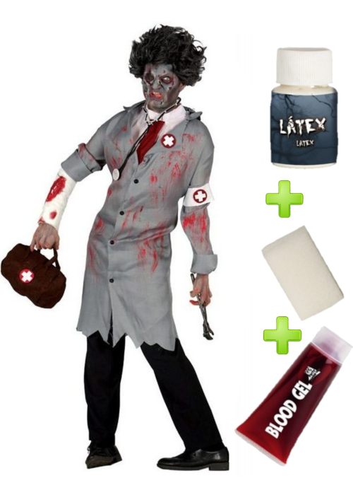 Vestit com un Metge de Zombis amb un conjunt de caràcters