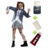 Disfraz de Colegiala Azul Zombie con set de Caracterizacion - Packs Disfraces Halloween Adulto