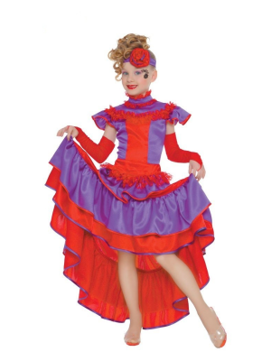 Disfraz de Can Can Morado Infantil - Disfraces de Can Can Infantiles