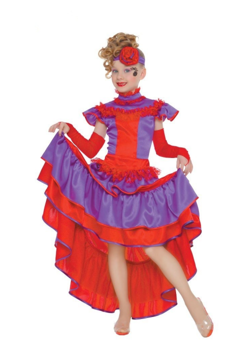 Disfraz de Can Can Morado Infantil - Disfraces de Can Can Infantiles