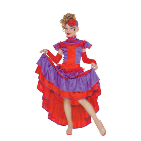 Disfraz de Can Can Morado Infantil - Disfraces de Can Can Infantiles
