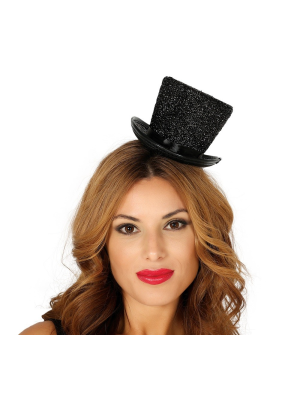Chistera Mini Negra Brillante - Sombreros