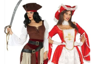 Comprar disfraces pirata y mosquetera para mujer en Disfraz Jaiak