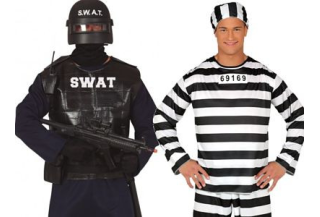 Disfraz de Policias y Presos Hombre