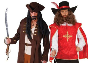 Comprar disfraces mosquetero y pirata para hombre en Disfraz Jaiak