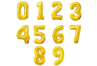Globos de Numeros Metalizados